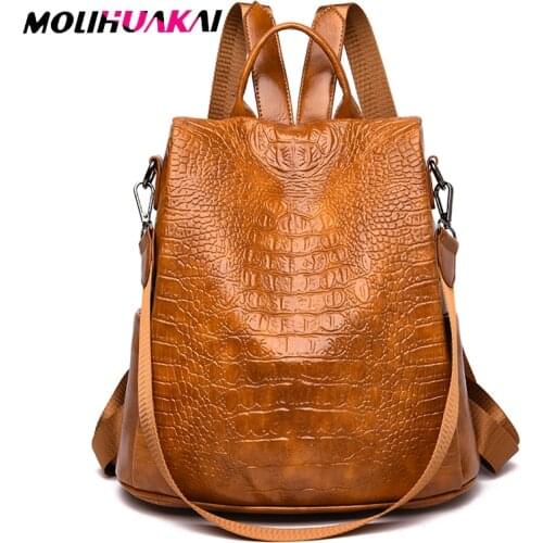 Women Backpack Female Anti-Theft Soft Leather Book School Bags For Teenage Girls Sac A Dos Travel Back pack Rucksacks Mochilas