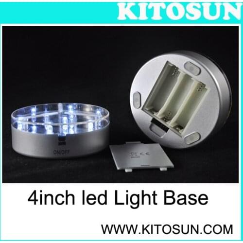 1piece/lot) Super Centerpiece Lighting!!! 3AA Battery Operated 9White LED 4inch Under Vase LED Light Base