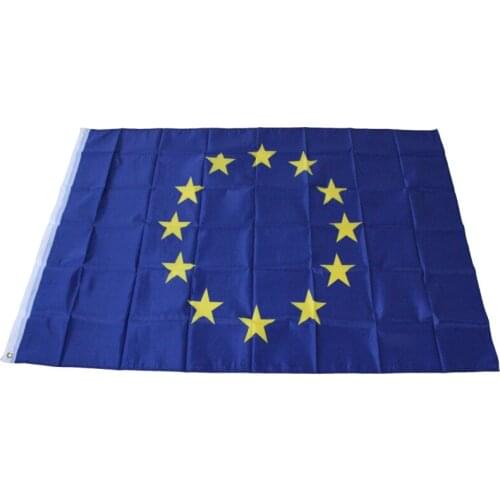 3.5ft Top Grand Standard Polyester 90*150cm EU EUROPEAN UNION FLAG Banner Blue Decor With Metal Grommets