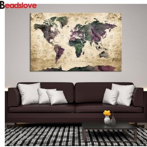 Diamond Painting Full Square/Round Drill 5D Daimond Embroidery Cross Stitch Kit Mosaic world travel map home decoration