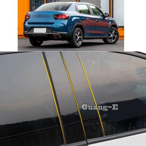Car PC Material Pillar Post Cover Door Trim Window Piano Black Molding Sticker Plate Parts For Citroen C3 C3L 2020-2021 2022