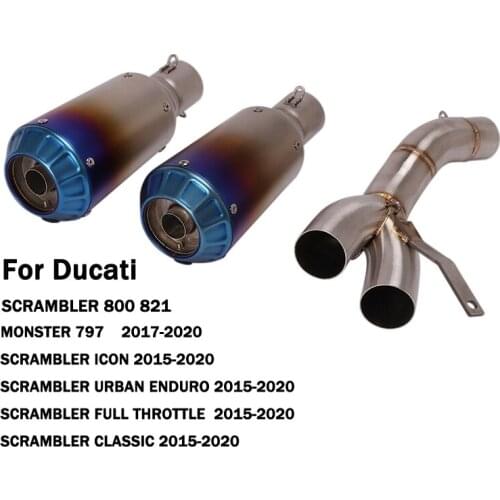 For Ducati Scrambler 800 821 / Monster 797 / Scrambler Icon Modified Exhaust Muffler Silencer Connect Middle Link Pipe Slip On