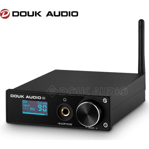 Douk Audio Mini Stereo Bluetooth 5.0 Receiver USB DAC Decoder COAX/OPT D/A Converter Headphone Amplifier DSD256 384KHz APTX-HD