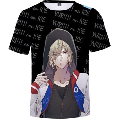 Anime Yuri on Ice 3D Print T Shirt Women Men Summer Fashion Short Sleeve Funny Tshirt Graphic Tees Streetwear Cosplay Costume