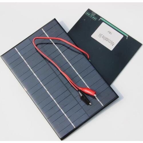 Hot 4.2W 18V Solar Cell Polycrystalline Solar Panel+Crocodile Clip For Charging 12V Battery 2PCS/Lot High Quality Free Shipping