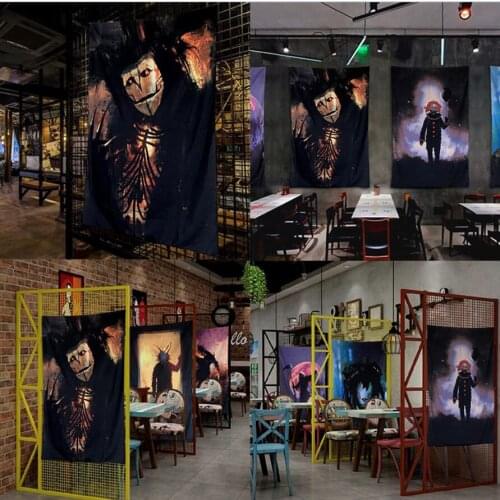 Halloween Evil Edition Bar KTV Party Haunted House Window Decoration Props Background Cloth Hanging Tapestry Terror