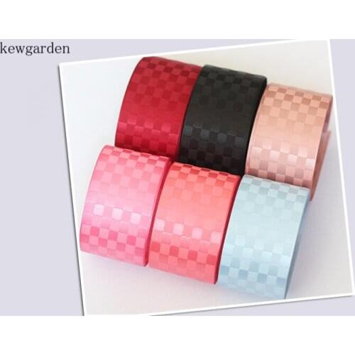 Kewgarden 38mm 3.8cm Plaid Satin Ribbons Handmade Tape DIY Bowknot Accessories Ribbed Ribbon 10 m/lot
