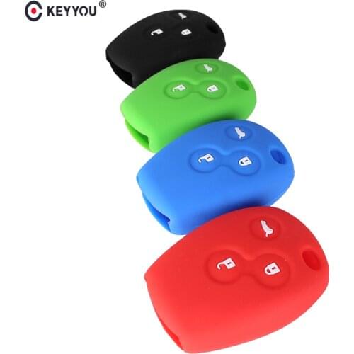 KEYYOU 20pcs/lot 3 Buttons Silicone Remote Car Key Case Cover For RENAULT Clio DACIA Logan Sandero Trafic Master Kangoo