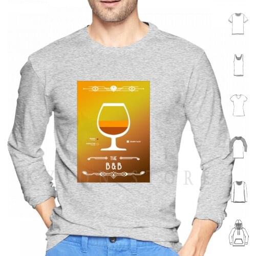 B & B Cocktail-Modern Hoodie Long Sleeve Bed Cocktail Drink Spirit Liqueur Glass Bar Pub Coffee Gin Vodka Brandy
