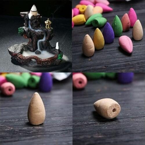 Colorful Incense Cones For Backflow Tower Accessories Bullet Shape Incense Rose Lemon Natural Sandalwood Tea Agarwood