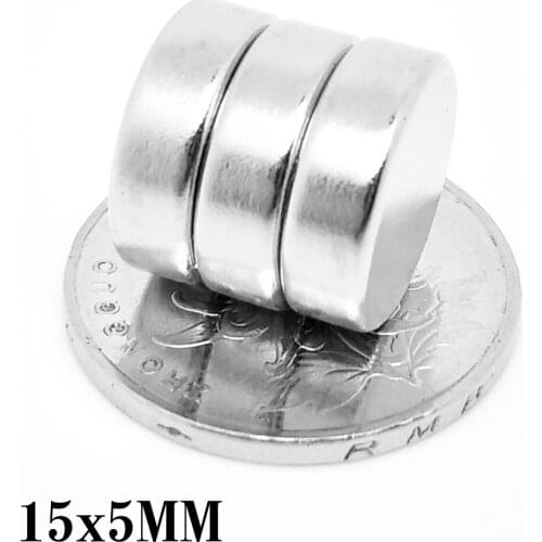 2/5/10/20/50PCS 15x5 Round Powerful Strong Magnetic Magnets 15mm X 5mm Permanent Neodymium Magnet 15x5mm Disc Search Magnet 15*5