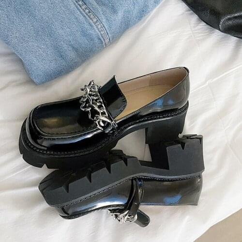 Small leather shoes, leather single shoes, womens shoes, luxury brand platform shoes, high-quality high-heeled shoes X873