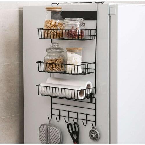 Multi-functional Refrigerator Rack Fridge Side Shelf Sidewall Holder Kitchen Fridge Side Rack Space Saver