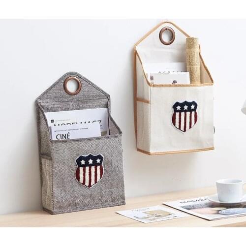 Wall storage wall hanging bag cotton cloth art door behind the ins dormitory storage artifact bedside magazine reading storage b