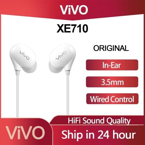 Original VIVO XE710 In-Ear Earphone HiFi Sound Quality 3.5mm Plug Wired Control Headsets with Mic for Huawei Xiaomi Vivo Oppo