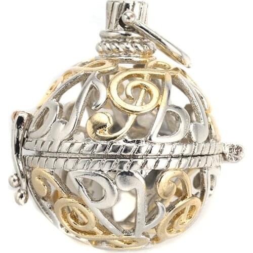 MODKISR New Arrival 6pcs Hollow Cage Filigree Ball Box Essential Oil Diffuser Locket Pendants Music Jewelry DIY Without Chain