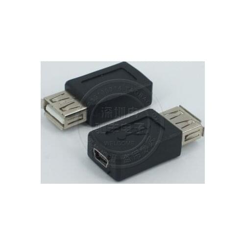 New Black USB 2.0 Type A Female to mini USB B Female Adapter Plug Converter usb 2.0 to Micro usb connector wholesale