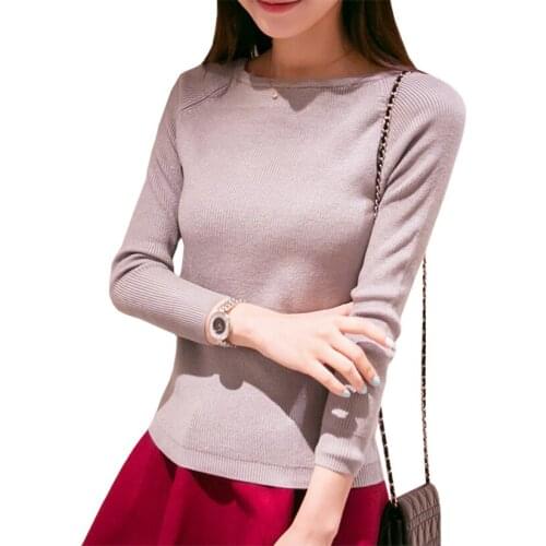Autumn Korean Women Sweater Bottoming Tight Slim Pullover Fall Short Jumper Hedging Sweaters Coat Female Pull Vestidos LXJ132
