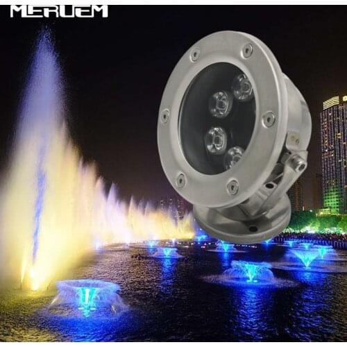 RGB LED Pool Light IP68 DC12V 6W Stainless Steel LED Underwater Light Swimming Pool Led Light for Fountain Pond Swimming Pool