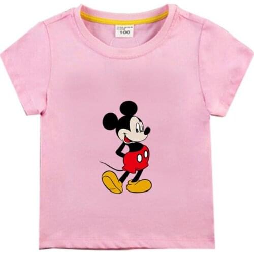 Disney baby boy short-sleeved shirt new summer 2021 children in the childrens clothing cartoon round collar jacket