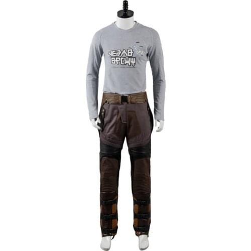 SHIRT Pants Costume Peter Jason Quill Cosplay Star Lord T-shirt Halloween Carnival Costumes Adult Men