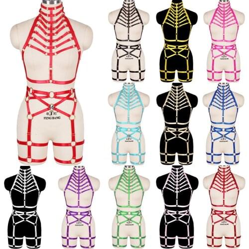 Sexy Bodysuit Garter Erotic Bdsm Spandex Harness Set Full Body Buttock Bondage Fetish Strap Cage Suspenders Stockings Belts