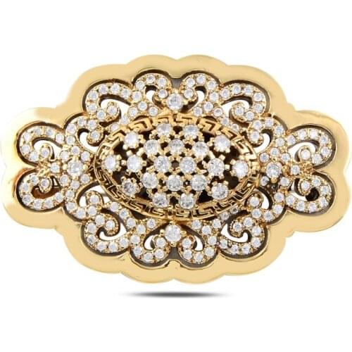 Silverlina Silver Zircon Stone Authentic Brooch