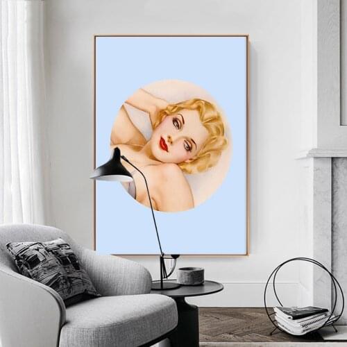 Nordic Modern Fashion Sexy Woman With Yellow hair Abstract Canvas Painting Art Print Poster Picture Wall Living Room Home Decor