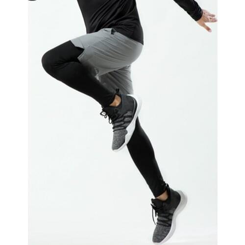 Sports Fake Two-piece Mens Trousers Quick-drying Stretch Basketball Training Summer Thin Fitness Running Casual Pants