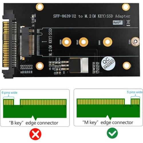 U.2 SFF-8639 to M2 SSD Adapter U.2 to M.2 NVME SSD M Key Expansion Card Board Supporting M.2 2230 2242 2260 Card Size