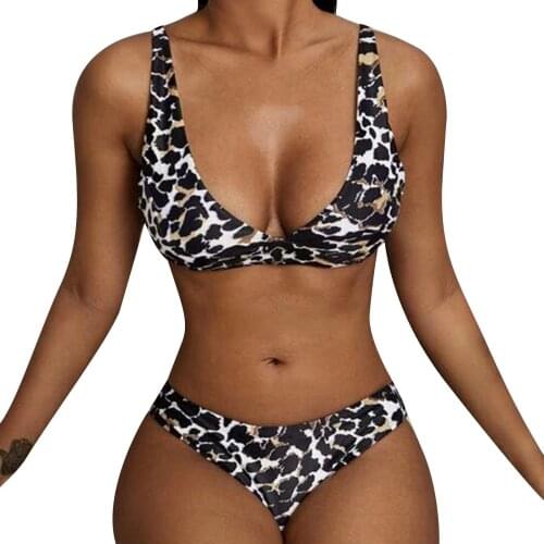 Meihuida Womens Bikini Set, Sexy Comfortable Print Bra and Panty Swimsuit Two-piece Suit for Vacation Swimming Beach