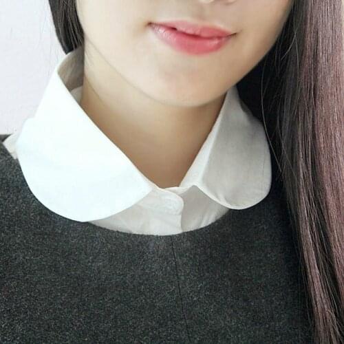 Women Fake Collar Solid Color Decorative Round and Peaked Vintage Elegant False Girls Detachable Shirt Collars