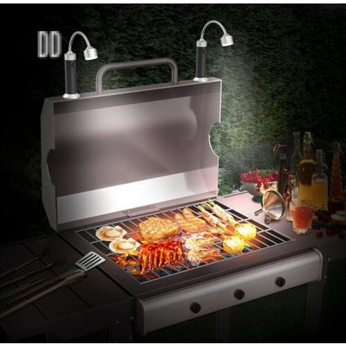 1Pc Barbecue Grill Light Bright LED Lamps Battery Powered BBQ Lights with Magnetic Base