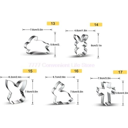 1 Pieces Stainless Steel Cookie Cutters Easter Biscuit Mold Rabbit Kitchen Cake Baking Pastry Tools