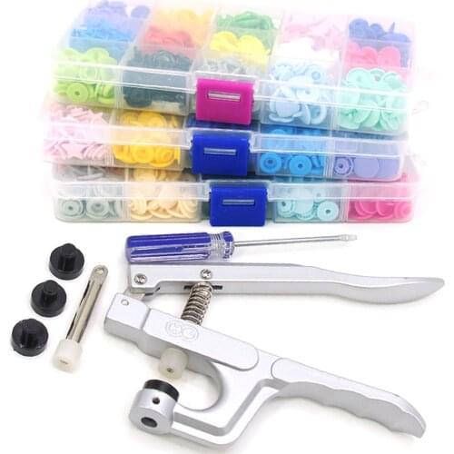 150sets KAM Snap Buttons For Clothes T3/T5 Press Machine U Shape Fastener Snap Pliers +150 Sets Round Heart Star Plastic Buttons