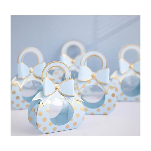 20pcs Wedding Candy Paper Handle Box With Windows Chocolate Packing Birthday Graduation Party Favor Gift Decoration