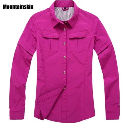 2020 Women Removable Sleeve Quick Drying Shirts Sports Clothes Outdoor Breathable Hiking Tops Fishing Hiking Shirts RW054