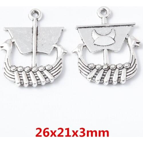 25 pieces of retro metal zinc alloy ferry pendant for DIY handmade jewelry necklace making 6714