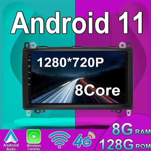 Carplay 6+128G Android 11 9" CAR For Mercedes Benz B200 A B Class W169 W245 Viano Vito W639 Sprinter W906