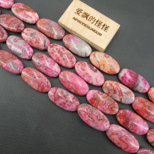 APDGG Red Rose Bloodstone Agate Oval Smooth Nugget Loose Beads 16" Strands Jewelry Making DIY
