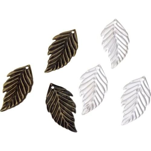 Free shipping 50Pcs Bronze/White K/Gold Metal Leaf Filigree Wraps Connectors Metal Crafts Decoration DIY Findings 33*16mm