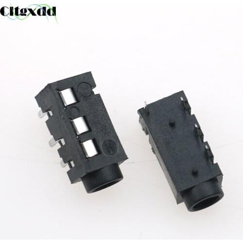 Cltgxdd 10PCS/Lot 3.5mm Female Audio Connector 4 Pin DIP Earhone Headphone Jack Socket PJ-320A PJ320A Audio Jack Black