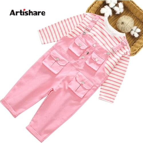 Kids Clothes Tshirt + Jumpsuit Teenage Girls Clothing Casual Style Clothes Girl Spring Autumn Kid Clothes