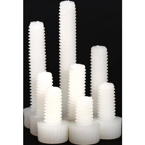 DIN912 M3 M4 M5 M6 M8 White Plastic Nylon Hexagon Socket Head Cap Bolt Knurled Screw Hexagon Hex Socket Head Cap Screws