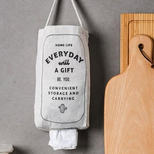 Home Hanging Garbage Bag Wall-Mounted Debris Wardrobe Storage Bag Extraction Shopping Bag Kitchen Organizer Container