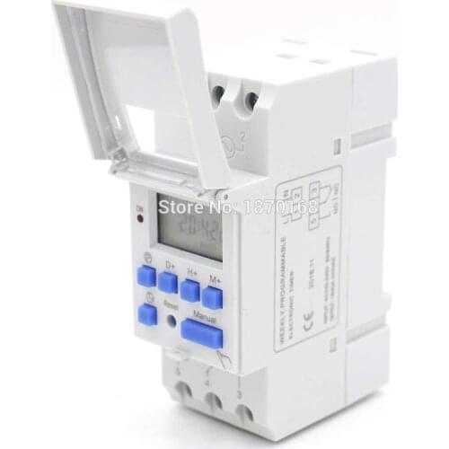 Electronic Weekly 7 Days Programmable Digital TIME SWITCH Relay Timer Control AC 220V 230V 12V 24V 48V 16A Din Rail Mount THC15A