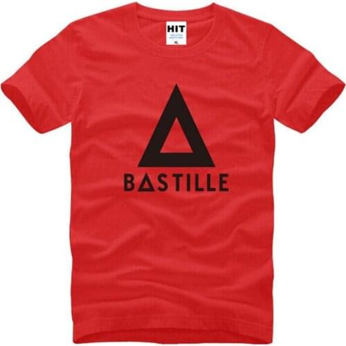 Rock Music BASTILLE Print T Shirt Men Hip Hop Short Sleeve O Neck Cotton T-Shirt Fashion Cool Tee Shirt Homme Camisa Masculina