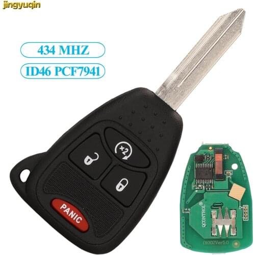 Jingyuqin Remote Car Key Fob Control 434MHZ ID46 PCF7941 For Jeep Grand Cherokee Commander Wrangler Liberty 2+1 Buttons