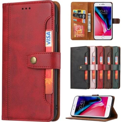 Leather Flip Case For iPhone 8 7 6S 6 5S 5 Plus 12 Mini 11 Pro X XR XS Max SE 2020 Stand Wallet Cards Phone Cover Carcasa Coque
