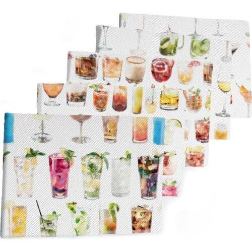 Enojy Summer Drinks Printed Polyester Cotton Fabric Twill Fabrics Sheet DIY Sewing Materials 50*145cm